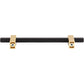 JEFFREY ALEXANDER 478-128MBBG Larkin 2 128 mm Center-to-Center Bar Pull - Matte Black w/Brushed Gold