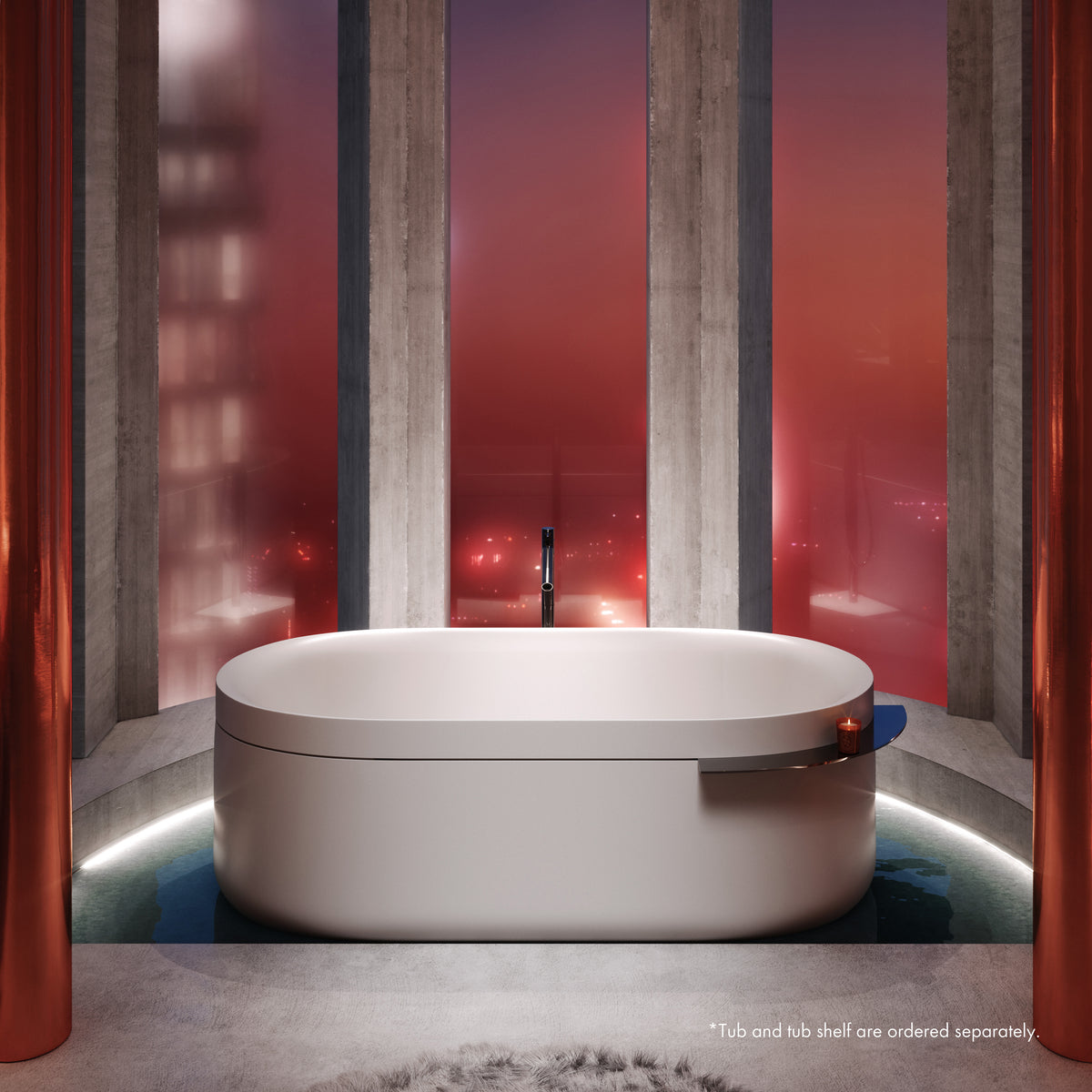 AXOR 42005000 Suite Tubs Round with Pop-Up Drain, 74 1/8" - Chrome