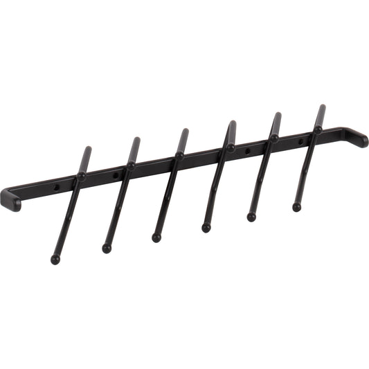 HARDWARE RESOURCES 296T-MB Matte Black Screw-Mount Tie Rack - Matte Black