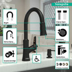 HANSGROHE 04793670 Joleena HighArc Kitchen Faucet, 2-Spray Pull-Down, 1.75 GPM - Matte Black