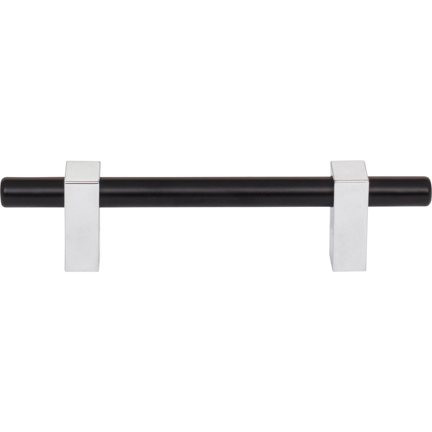 JEFFREY ALEXANDER 478-96MBPC Larkin 2 96 mm Center-to-Center Bar Pull - Matte Black w/Polished Chrome