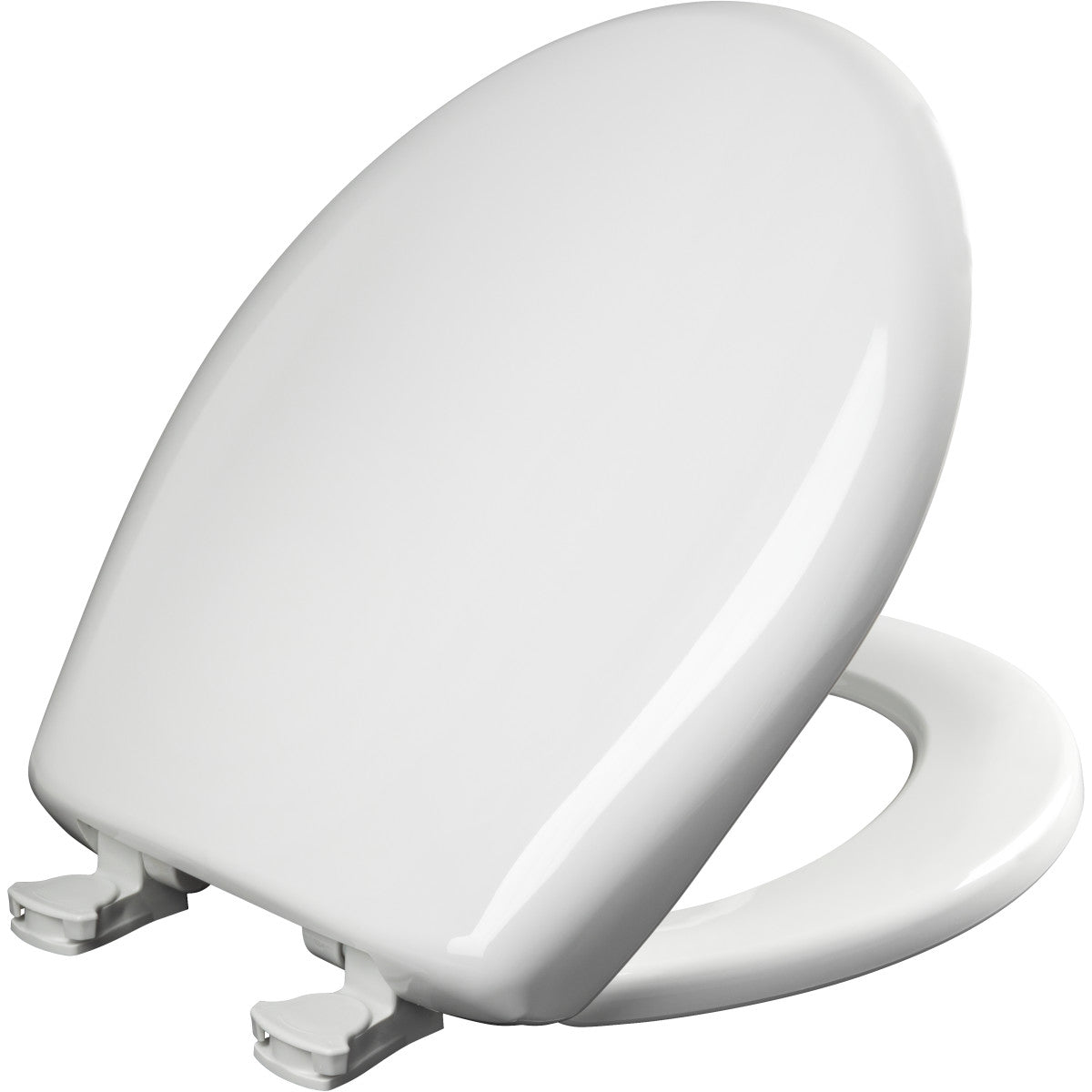 Bemis Round Plastic Toilet Seat in Crane White with STA-TITE Seat Fastening System, Easy•Clean and  Whisper•Close Hinge