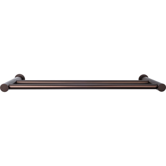 TOP KNOBS HOP7ORB TOP BATH (R) Hopewell Bath Double 19 1/2" Wall Mounted Towel Bar - Oil Rubbed Bronze