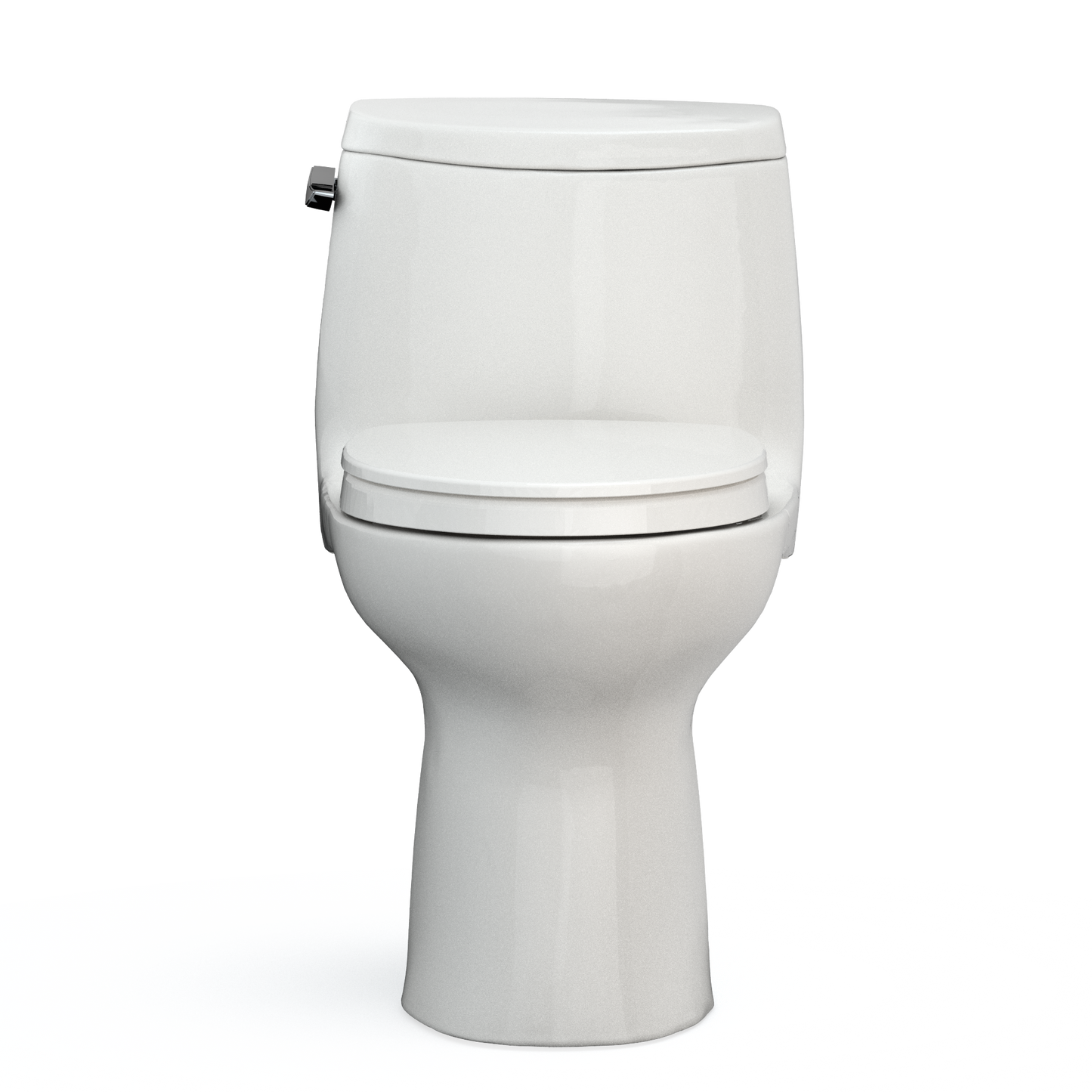 TOTO MS604124CEFG#11 UltraMax II One-Piece Elongated 1.28 GPF Universal Height Toilet with CEFIONTECT and SS124 SoftClose Seat , Colonial White