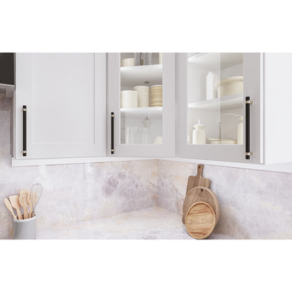 JEFFREY ALEXANDER 51MBSN Key Grande 2" Length Bar Knob - Matte Black w/Satin Nickel