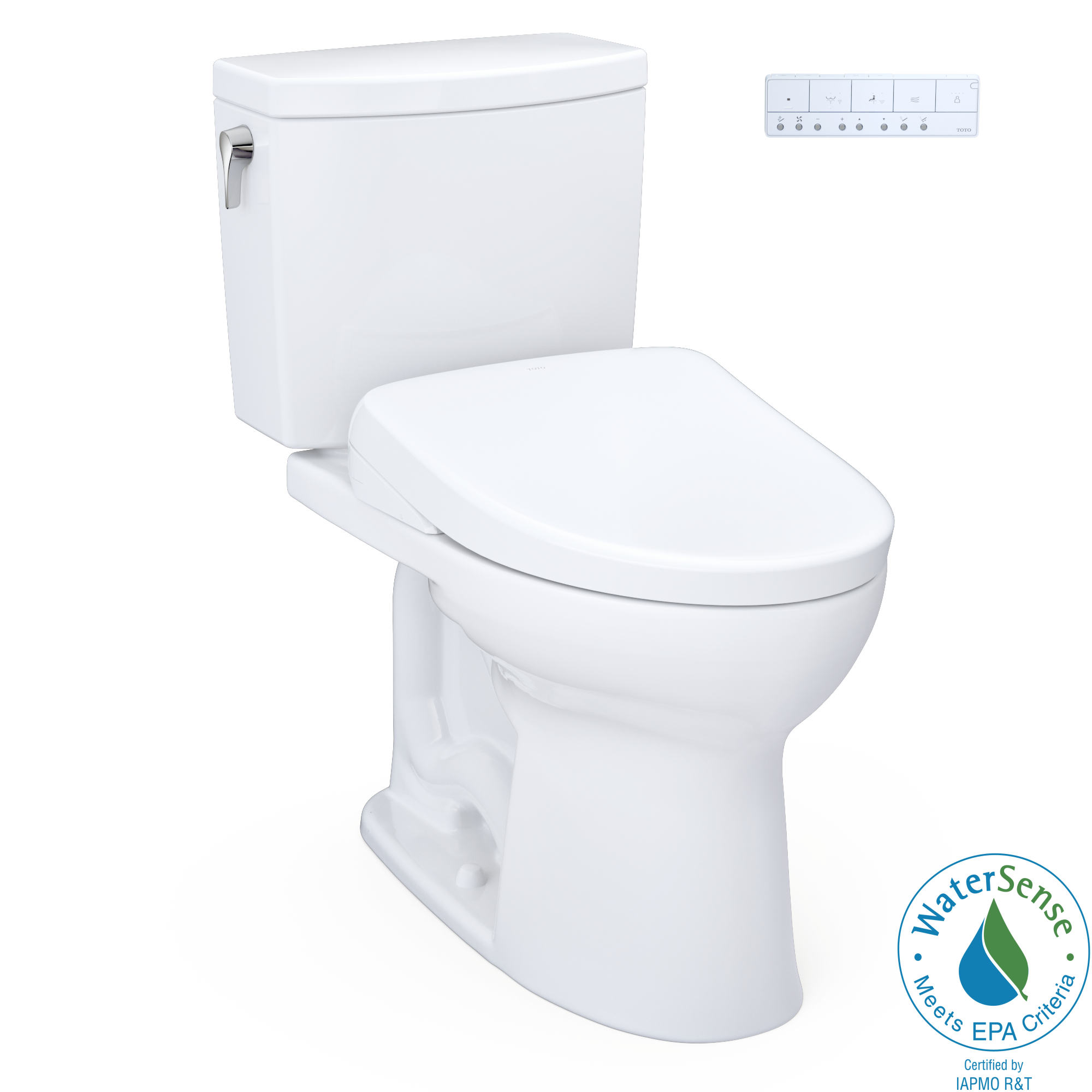 TOTO MW4544726CUFG#01 Washlet+ Drake Ii 1G Two-Piece Elongated 1.0 Gpf Toilet And Washlet+ S7 Contemporary Bidet Seat - Cotton White
