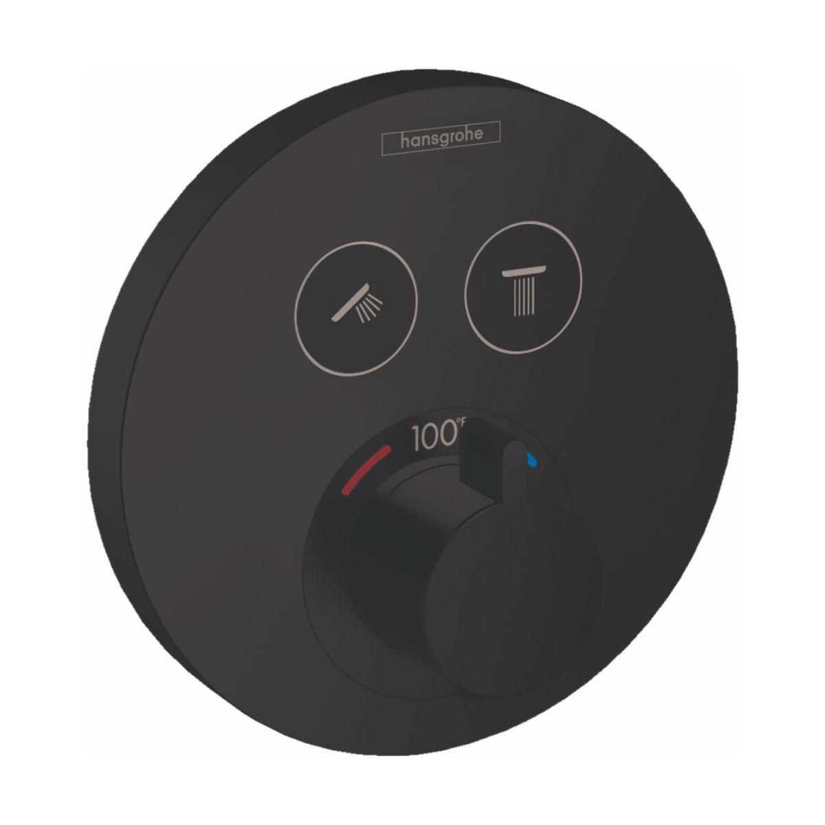 HANSGROHE 15743671 ShowerSelect S Thermostatic Trim for 2 Functions, Round - Matte Black
