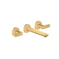 AXOR 49071251 Citterio C Wall-Mounted Widespread Faucet- Cubic Cut, 1.2 GPM - Brushed Gold Optic