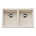 BLANCO 527401 Precis Precis SILGRANIT 29" 50/50 Double Bowl Undermount Kitchen Sink - Soft White in Soft White