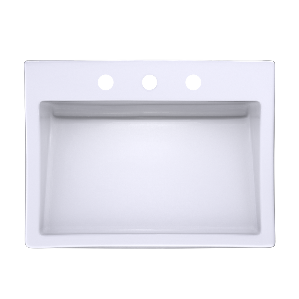 TOTO LT171.8G#01 Kiwami Renesse Design I Rectangular Fireclay Vessel Bathroom Sink With Cefiontect For 8 Inch Faucets - Cotton White