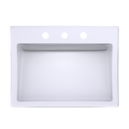 TOTO LT171.8G#01 Kiwami Renesse Design I Rectangular Fireclay Vessel Bathroom Sink With Cefiontect For 8 Inch Faucets - Cotton White
