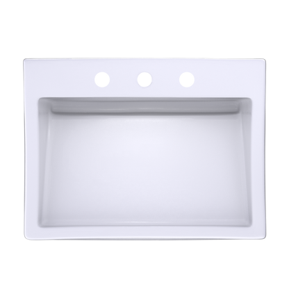 TOTO LT171.8G#01 Kiwami Renesse Design I Rectangular Fireclay Vessel Bathroom Sink With Cefiontect For 8 Inch Faucets - Cotton White