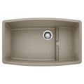 BLANCO 441291 Performa Performa Cascade SILGRANIT 32" Single Bowl Undermount Kitchen Sink with Colander - Truffle in Truffle