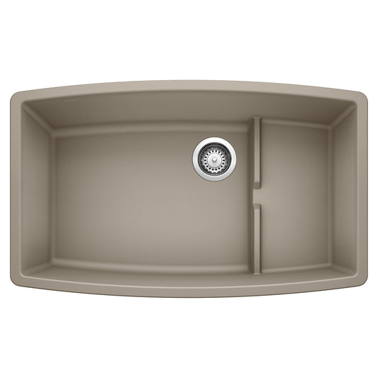 BLANCO 441291 Performa Performa Cascade SILGRANIT 32" Single Bowl Undermount Kitchen Sink with Colander - Truffle in Truffle