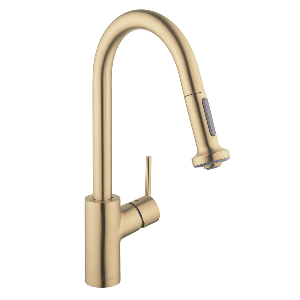 HANSGROHE 04310251 Talis S² HighArc Kitchen Faucet, 2-Spray Pull-Down, 1.5 GPM - Brushed Gold Optic