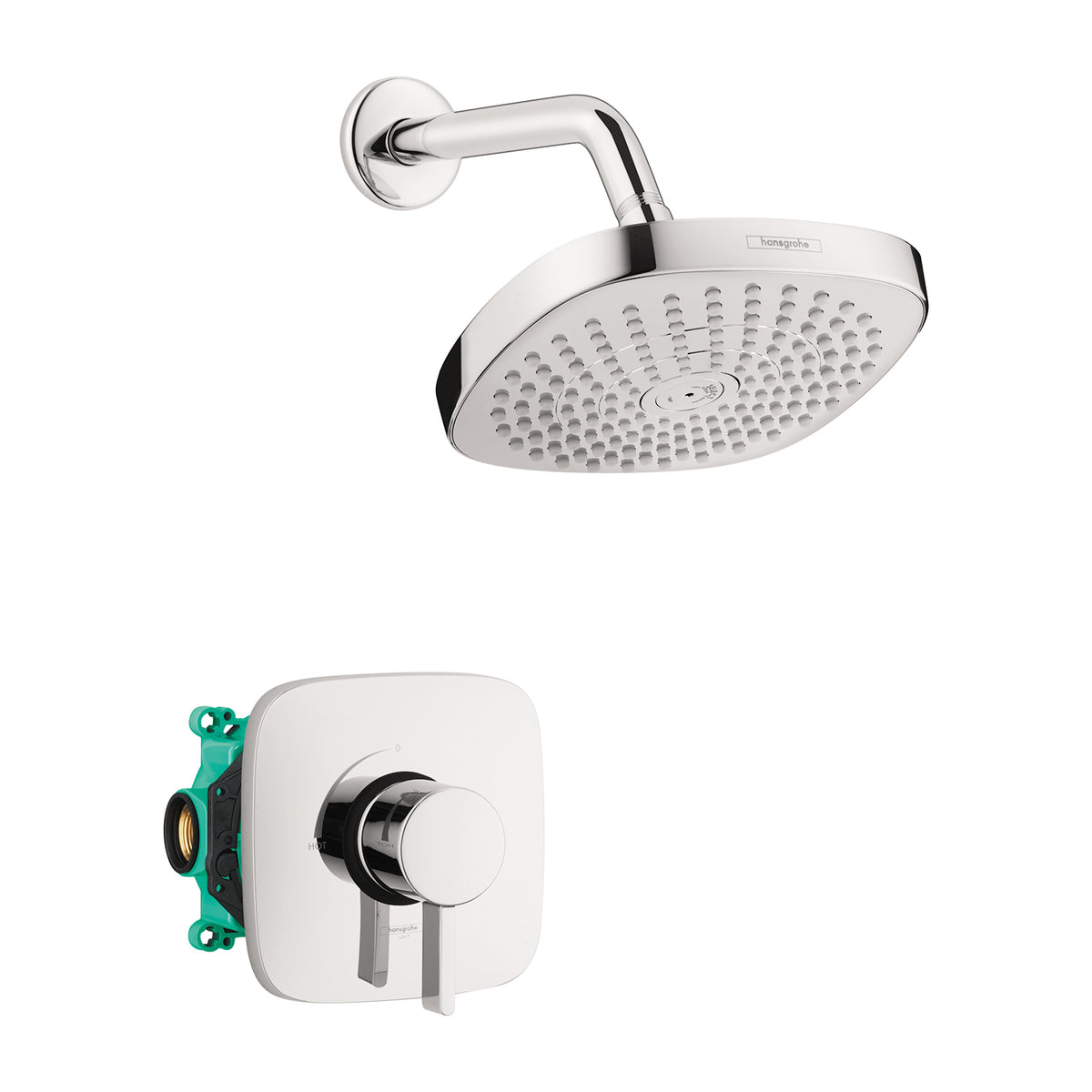 HANSGROHE 04911000 Croma Select E Pressure Balance Shower Set with Rough, 2.0 GPM - Chrome