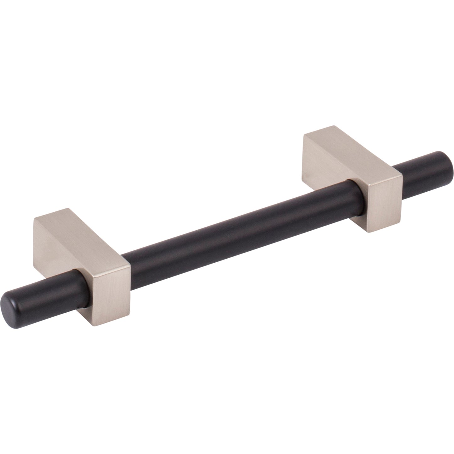 JEFFREY ALEXANDER 478-96MBSN Larkin 2 96 mm Center-to-Center Bar Pull - Matte Black w/Satin Nickel