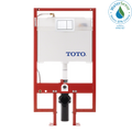 TOTO WT151800M#WH Duofit In-Wall Dual Flush 0.9 And 1.6 Gpf Tank System Pex Supply Line And White Rectangular Push Plate - White