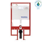 TOTO WT151800M#WH Duofit In-Wall Dual Flush 0.9 And 1.6 Gpf Tank System Pex Supply Line And White Rectangular Push Plate - White
