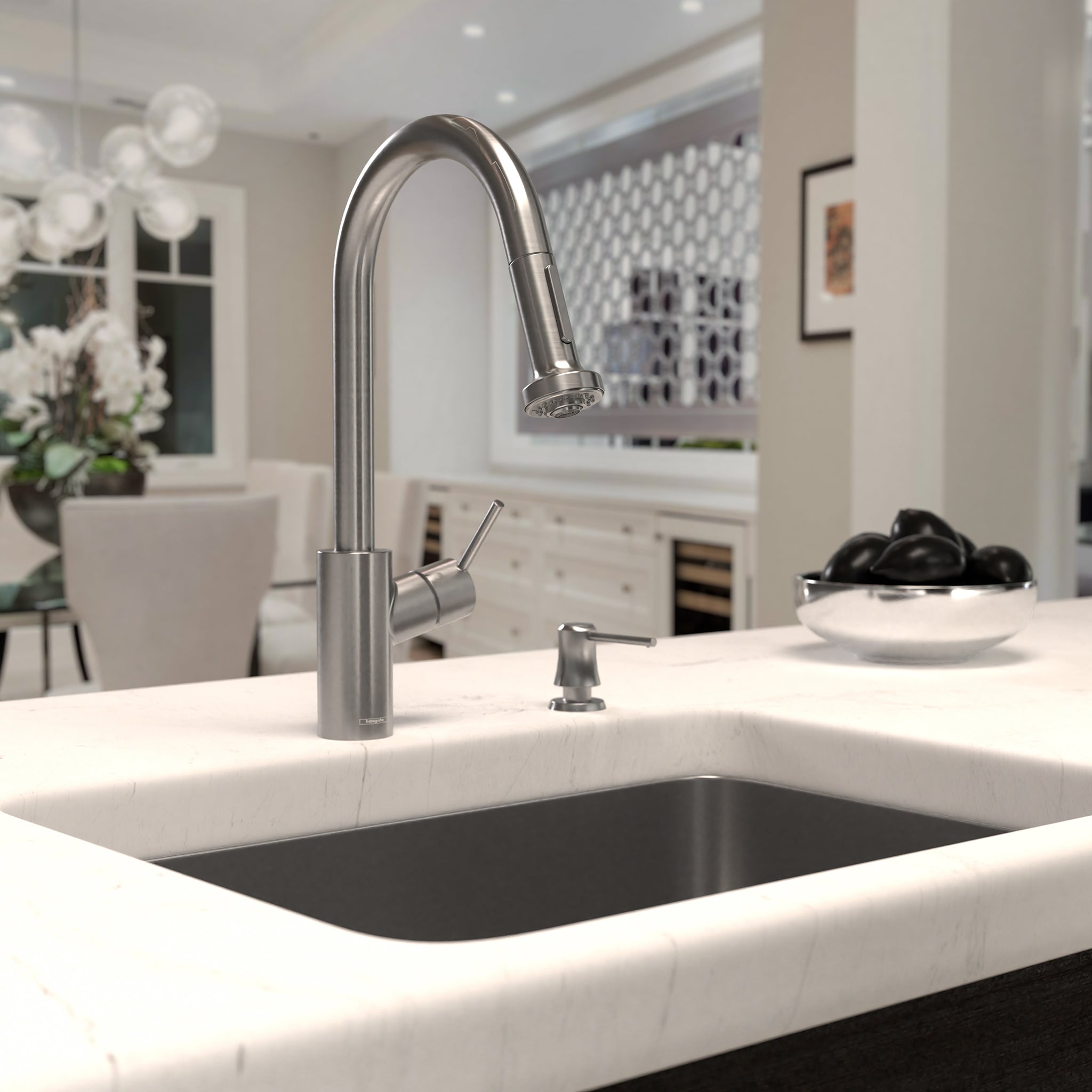 HANSGROHE 14877801 Talis S² HighArc Kitchen Faucet, 2-Spray Pull-Down, 1.75 GPM - Stainless Steel Optic