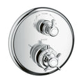 AXOR 16820001 Montreux Thermostatic Trim with Volume Control and Diverter- Cross-Handle - Chrome