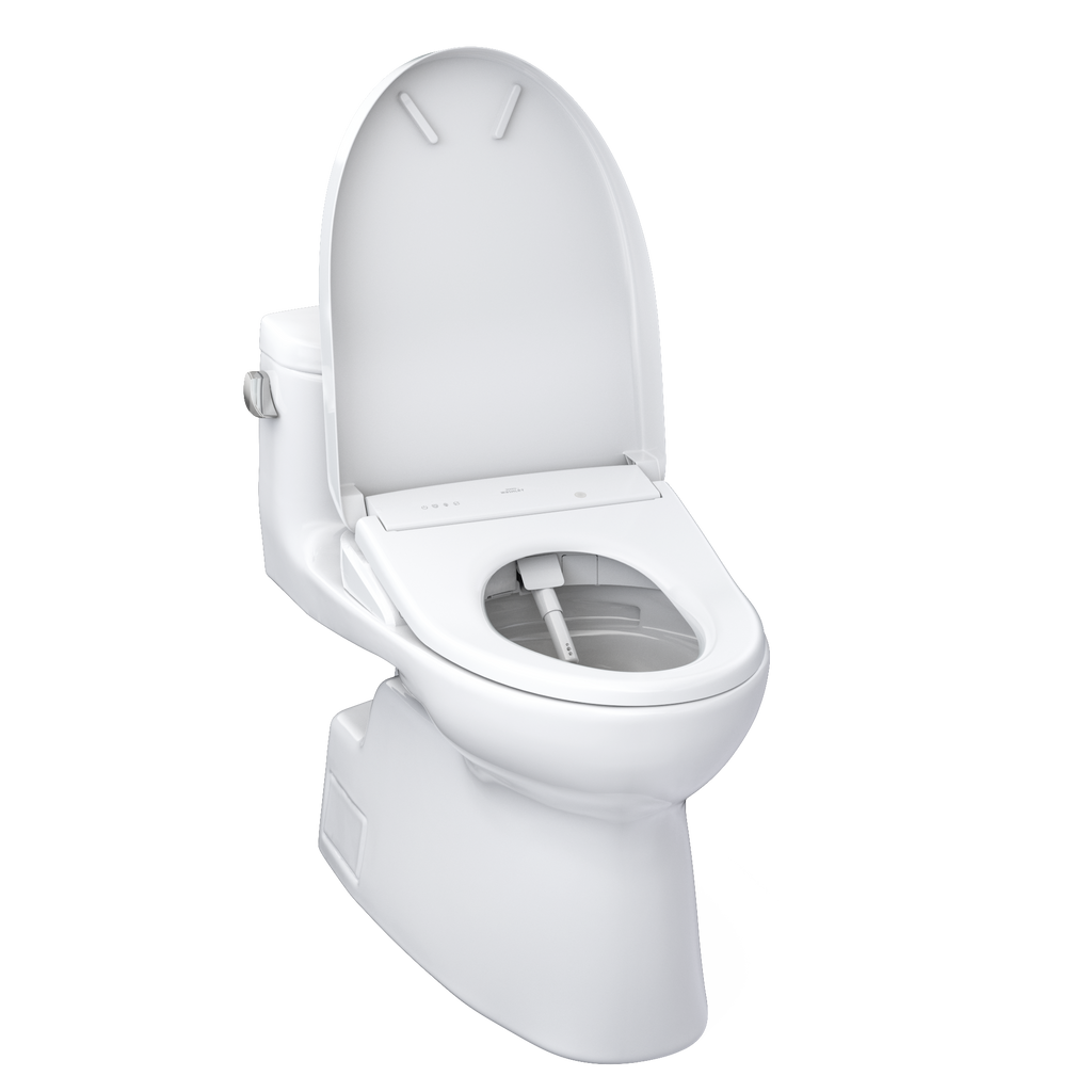 TOTO MW6444736CEFG#01 Washlet+ Carolina Ii One-Piece Elongated 1.28 Gpf Toilet And Washlet+ S7 Contemporary Bidet Seat - Cotton White