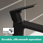 HANSGROHE 72557671 Rebris E Single-Hole Faucet 110 with Pop-Up Drain, 1.2 GPM - Matte Black