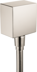 HANSGROHE 26455821 FixFit Wall Outlet Square with Check Valves - Brushed Nickel
