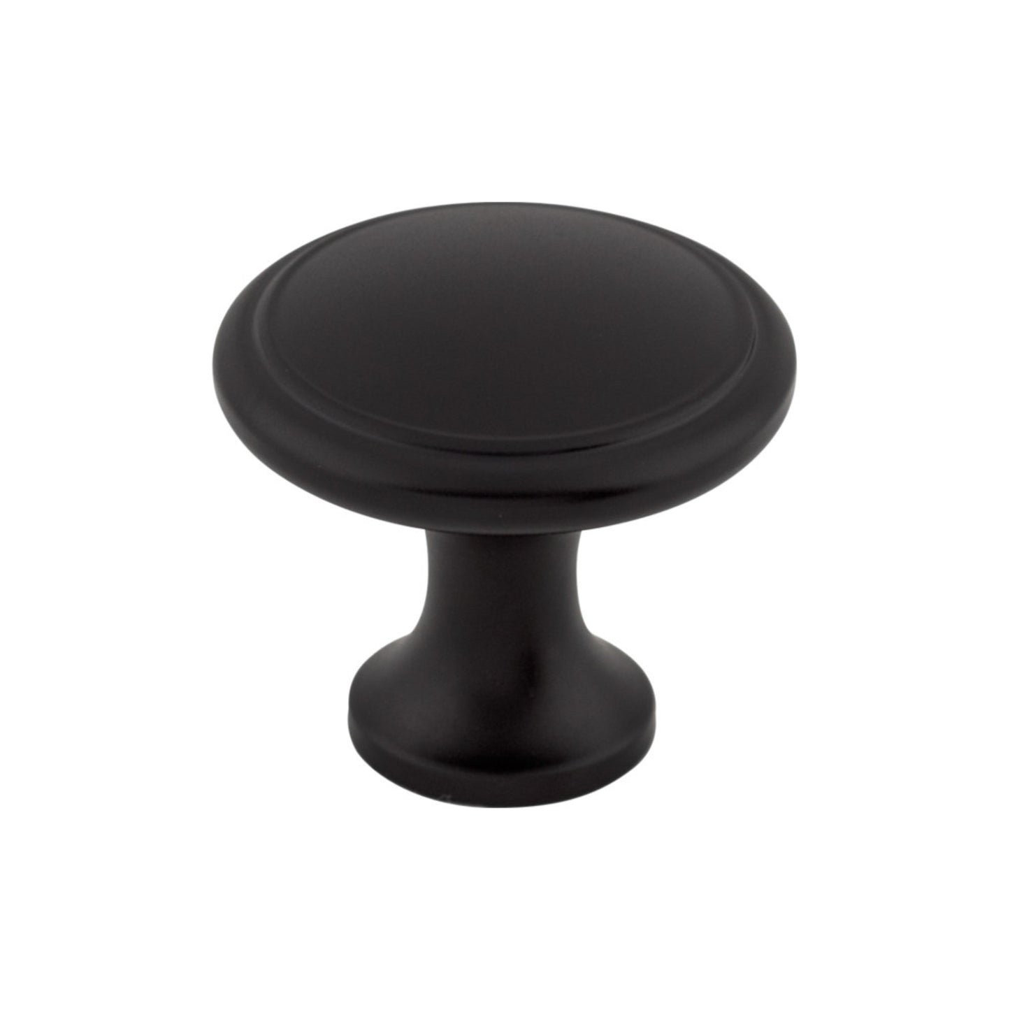 TOP KNOBS M378 Ringed 1 1/8" Diameter Round Knob - Flat Black