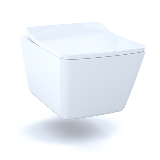 TOTO CT449CFG#01 Sp Wall-Hung Contemporary Square-Shape Dual Flush 1.28 And 0.9 Gpf Toilet With Cefiontect- Ct449Cfg#01 - Cotton White
