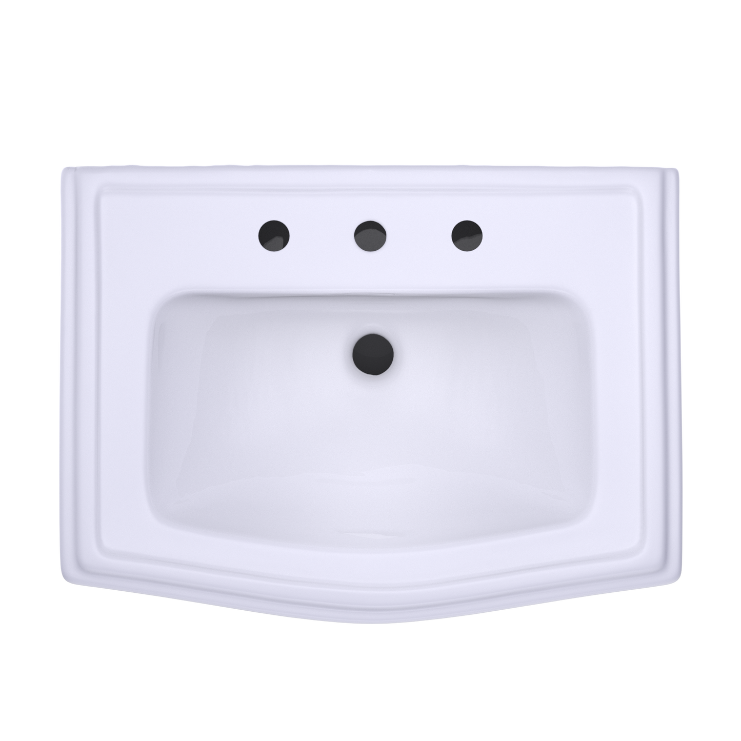 TOTO LPT780.8#01 Clayton Rectangular Pedestal Bathroom Sink for 8 Inch Center Faucets , Cotton White