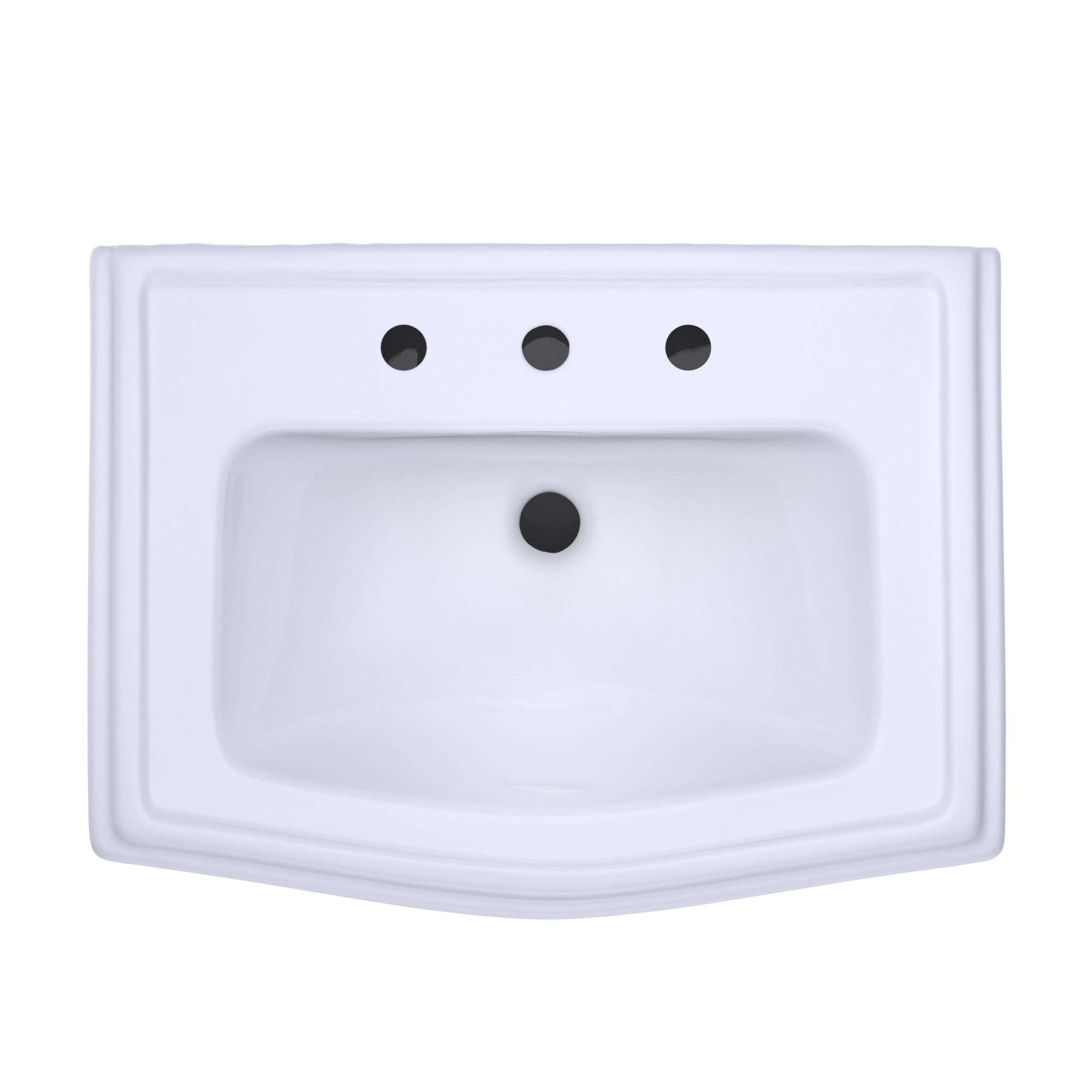 TOTO LPT780.8#01 Clayton Rectangular Pedestal Bathroom Sink for 8 Inch Center Faucets , Cotton White