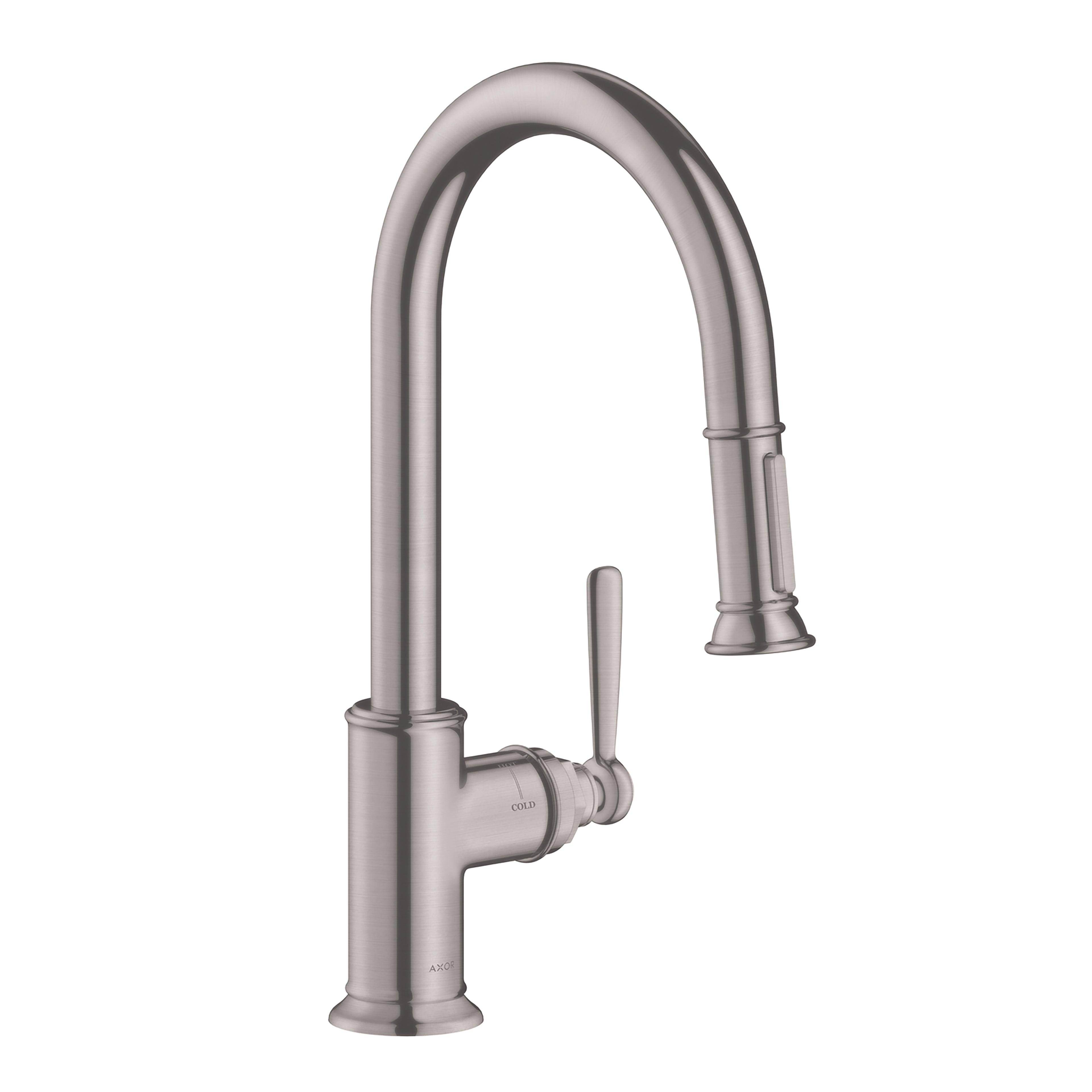 AXOR 16581801 Montreux HighArc Kitchen Faucet 2-Spray Pull-Down, 1.75 GPM - Stainless Steel Optic