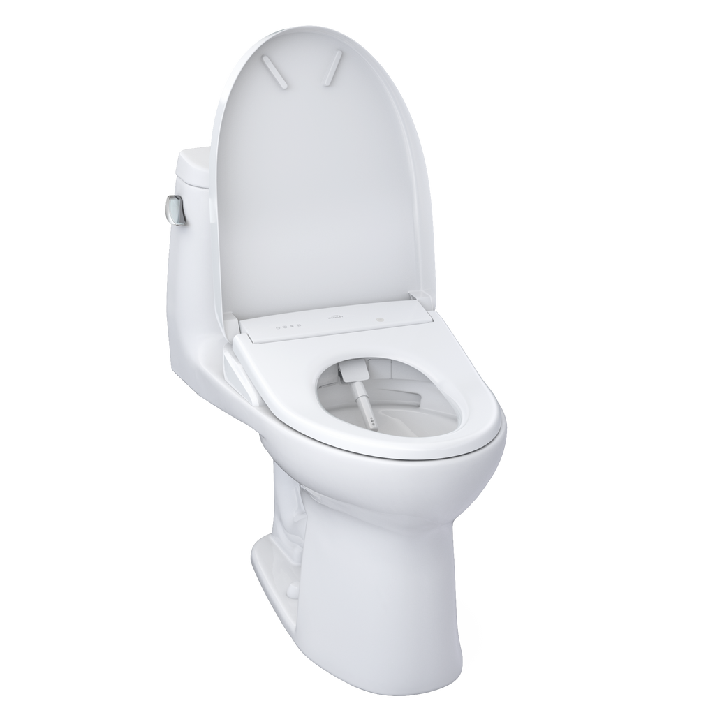 TOTO MW6044736CEFG#01 Washlet+ Ultramax Ii One-Piece Elongated 1.28 Gpf Toilet And Washlet+ S7A Contemporary Bidet Seat - Cotton White