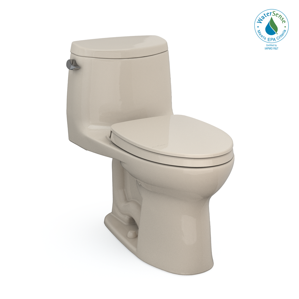 TOTO MS604124CEFG#03 Ultramax Ii One-Piece Elongated 1.28 Gpf Universal Height Toilet With Cefiontect And Ss124 Softclose Seat - Bone