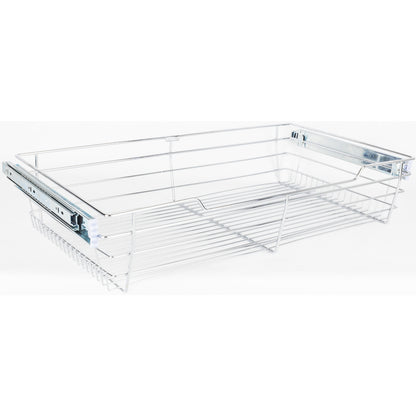 HARDWARE RESOURCES POB1-14236CH Chrome Closet Pullout Basket with Slides 14"D x 23"W x 6"H - Polished Chrome