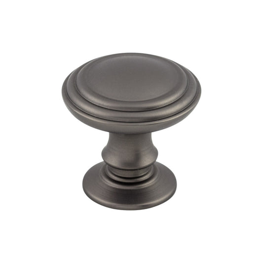 TOP KNOBS TK320AG Reeded 1 1/4" Diameter Round Knob - Ash Gray