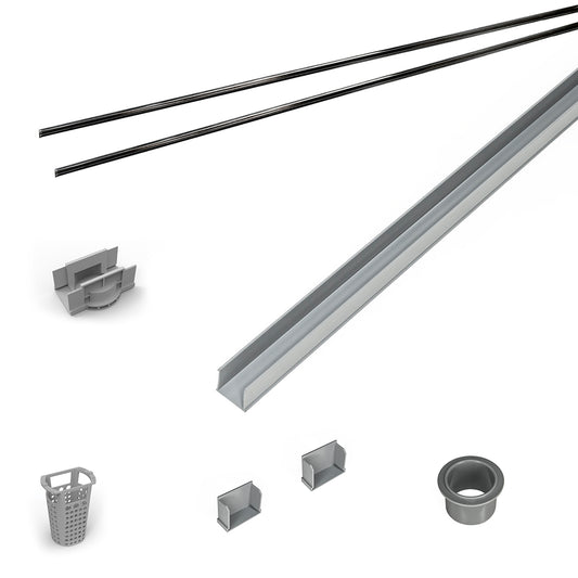 INFINITY DRAIN RG 3896 BK 96" Rough Only Kit for S-AG 38 and S-DG 38 series. Includes PVC Components and Channel Trim
