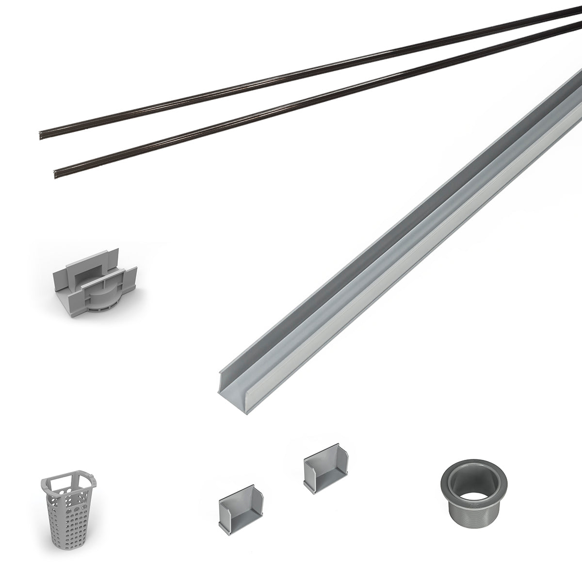 INFINITY DRAIN RG 3896 ORB 96" Rough Only Kit for S-AG 38 and S-DG 38 series. Includes PVC Components and Channel Trim