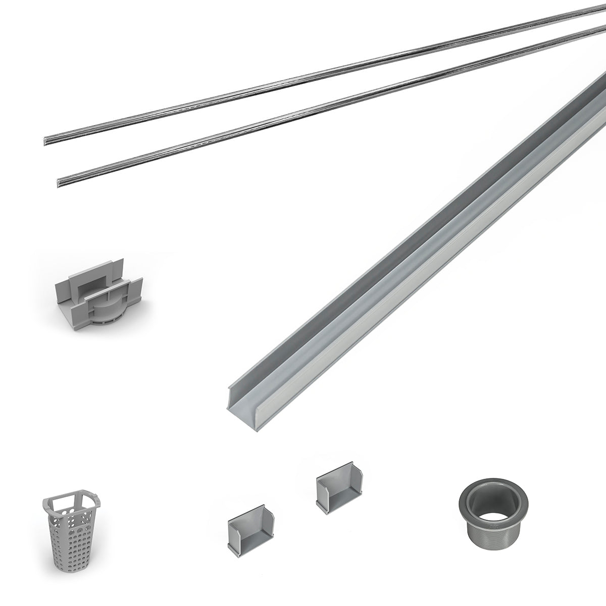 INFINITY DRAIN RG 3872 PS 72" Rough Only Kit for S-AG 38 and S-DG 38 series. Includes PVC Components and Channel Trim