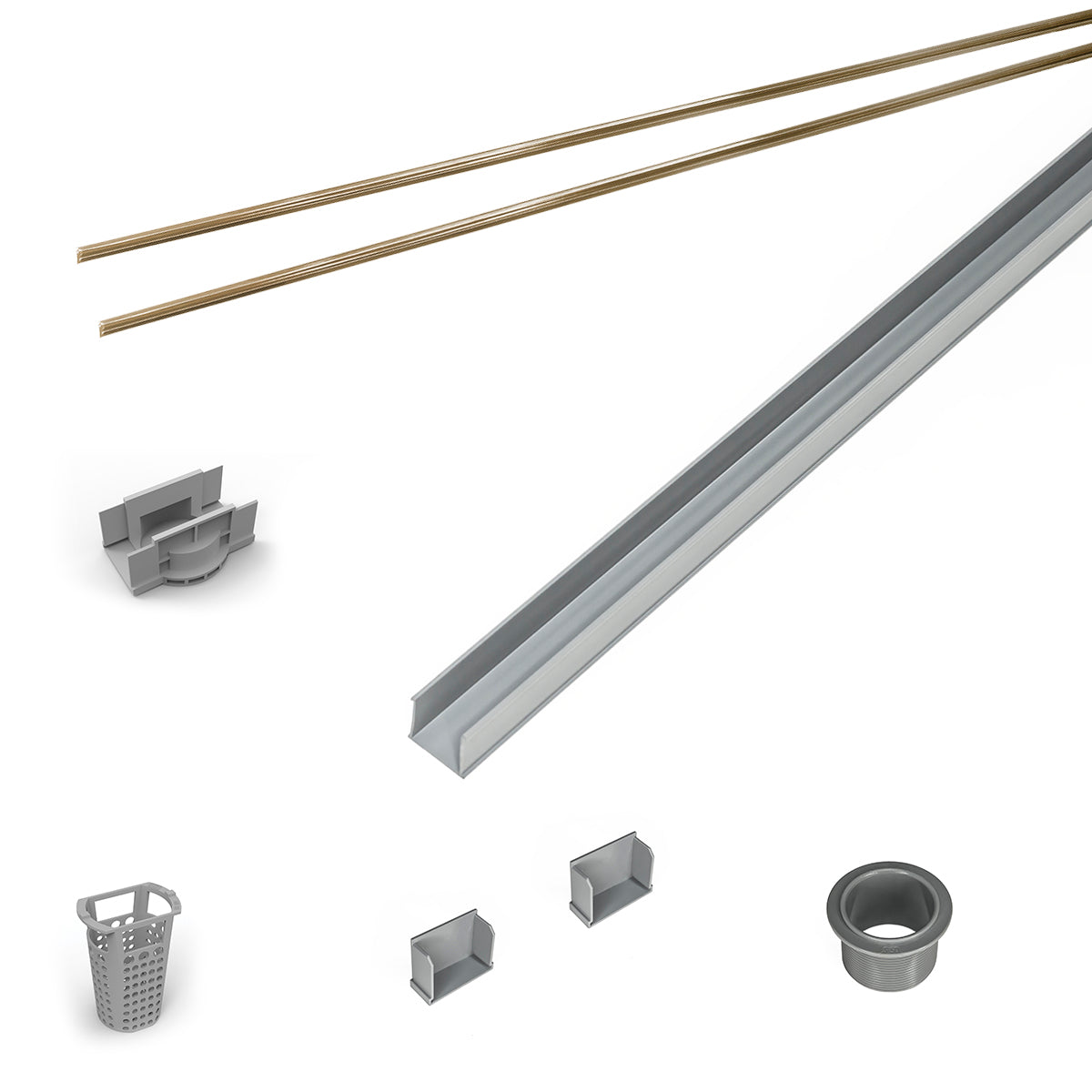 INFINITY DRAIN RG 3848 SB 48" Rough Only Kit for S-AG 38 and S-DG 38 series. Includes PVC Components and Channel Trim
