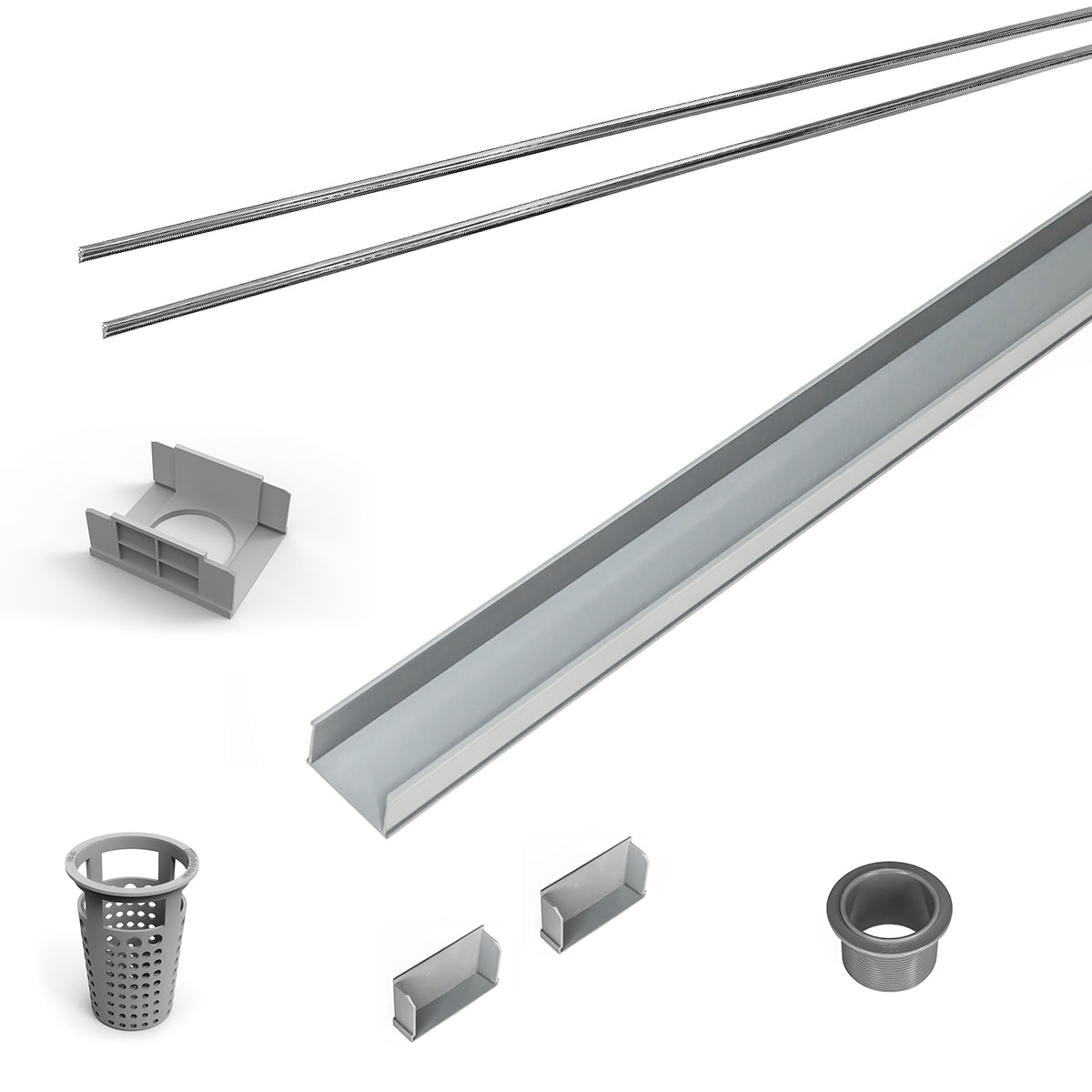 INFINITY DRAIN RG 6560 PS 60" Rough Only Kit for S-AG 65, S-DG 65, and S-TIF 65 series. Includes PVC Components and Channel Trim