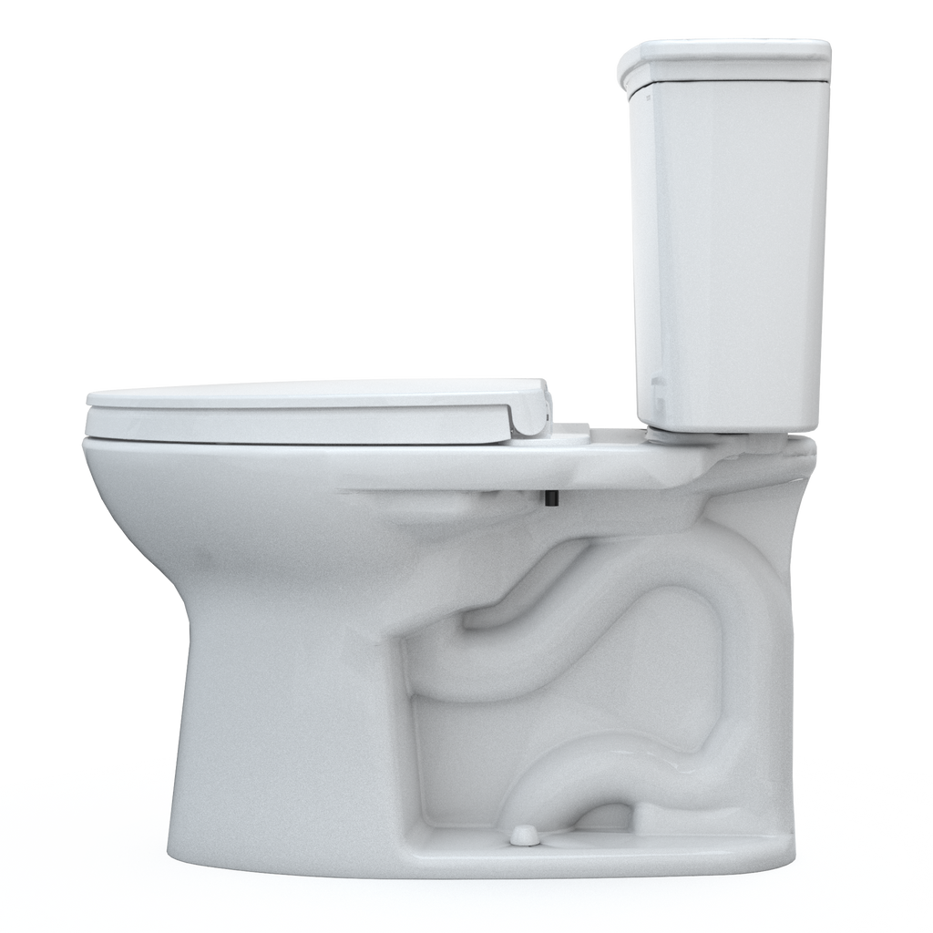 TOTO MS786124CEFG.10#01 Drake Transitional Two-Piece Elongated 1.28 Gpf Universal Height Tornado Flush  Toilet With 10 Inch Rough-In - Cotton White
