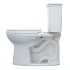 TOTO MS786124CEFG#01 Drake Transitional Two-Piece Elongated 1.28 Gpf Universal Height Tornado Flush Toilet With Cefiontect And Softclose Seat - Cotton White