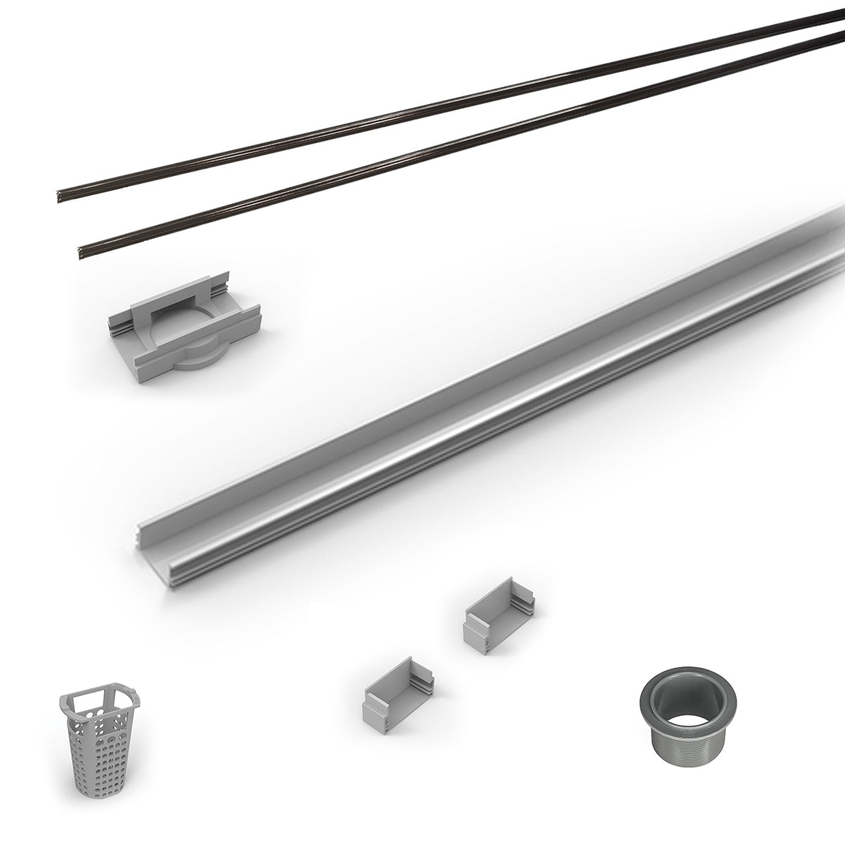 INFINITY DRAIN RG-L 3848 ORB 48" Rough Only Kit for S-LAG 38 and S-LT 38 series. Includes PVC Components and Channel Trim