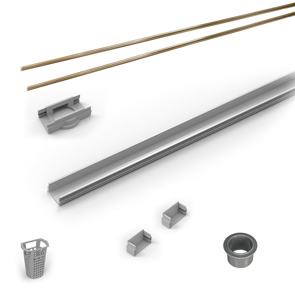 INFINITY DRAIN RG-L 3860 SB 60" Rough Only Kit for S-LAG 38 and S-LT 38 series. Includes PVC Components and Channel Trim