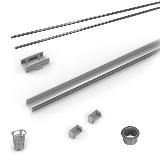 INFINITY DRAIN RG-L 3860 SS 60" Rough Only Kit for S-LAG 38 and S-LT 38 series. Includes PVC Components and Channel Trim