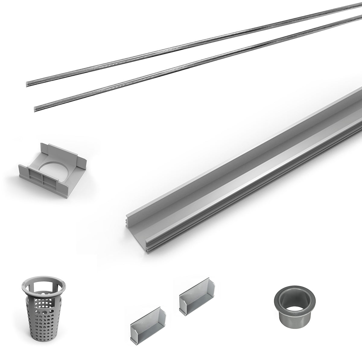 INFINITY DRAIN RG-L 6572 PS 72" Rough Only Kit for S-LAG 65, S-LT 65, and S-LTIF 65 series. Includes PVC Components and Channel Trim