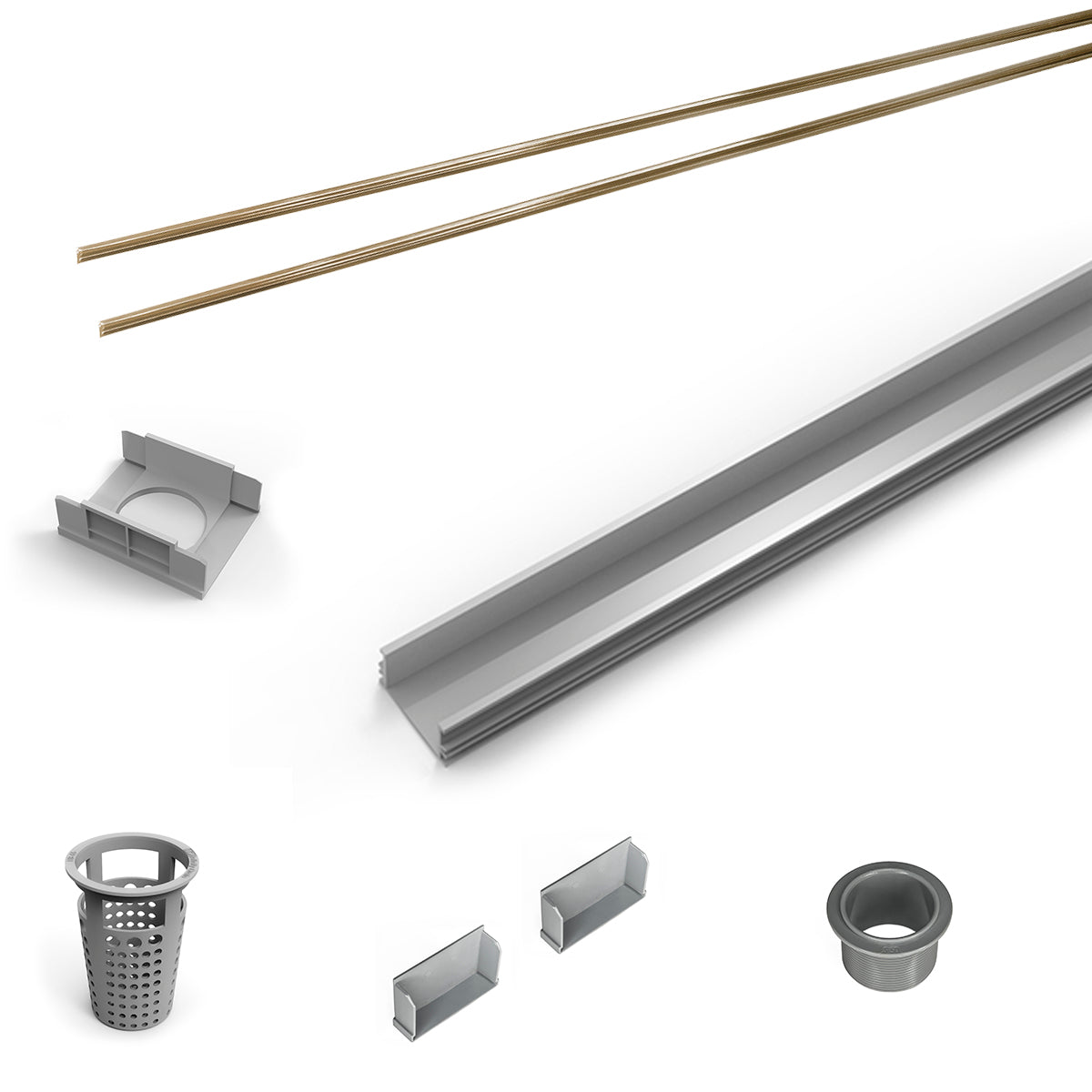 INFINITY DRAIN RG-L 6560 SB 60" Rough Only Kit for S-LAG 65, S-LT 65, and S-LTIF 65 series. Includes PVC Components and Channel Trim