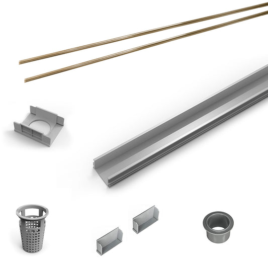 INFINITY DRAIN RG-L 6548 SB 48" Rough Only Kit for S-LAG 65, S-LT 65, and S-LTIF 65 series. Includes PVC Components and Channel Trim